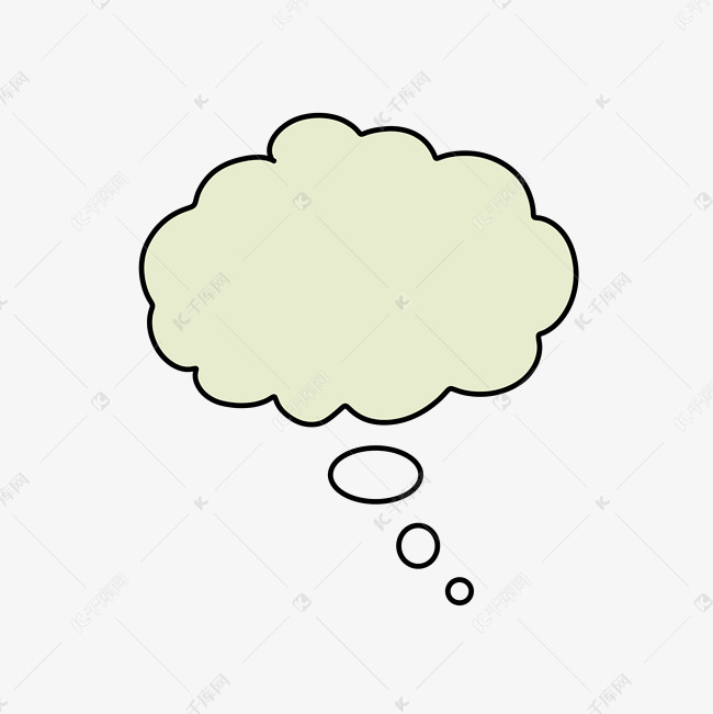 简笔思考气泡,对话框素材 png图片