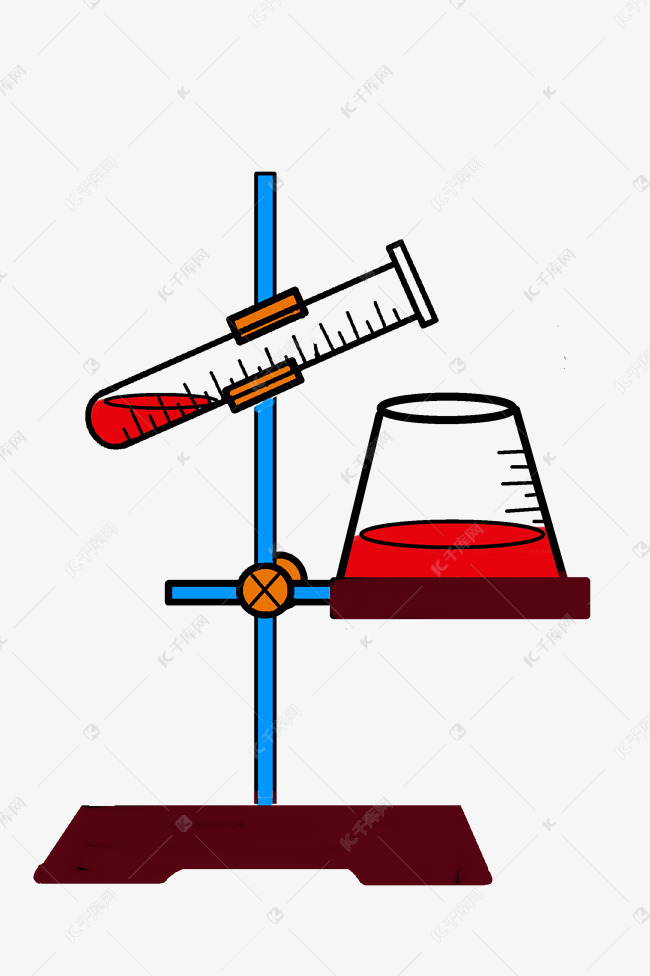 红色的化学试剂插画