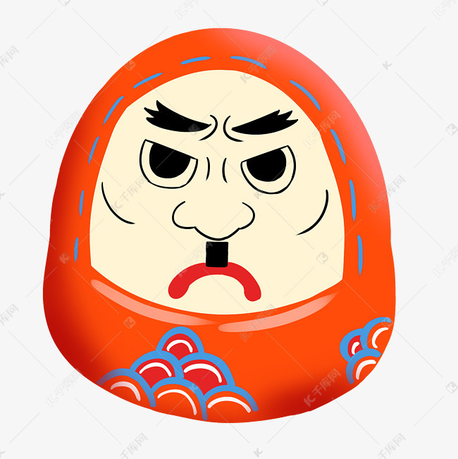 橘色脸谱日本插画