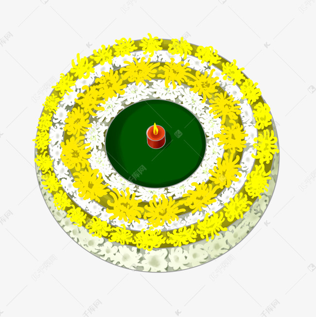 清明节祭祀的花圈插画