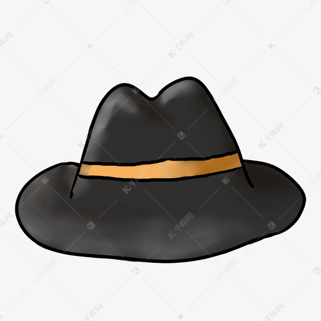 黑色的绅士的帽子插画