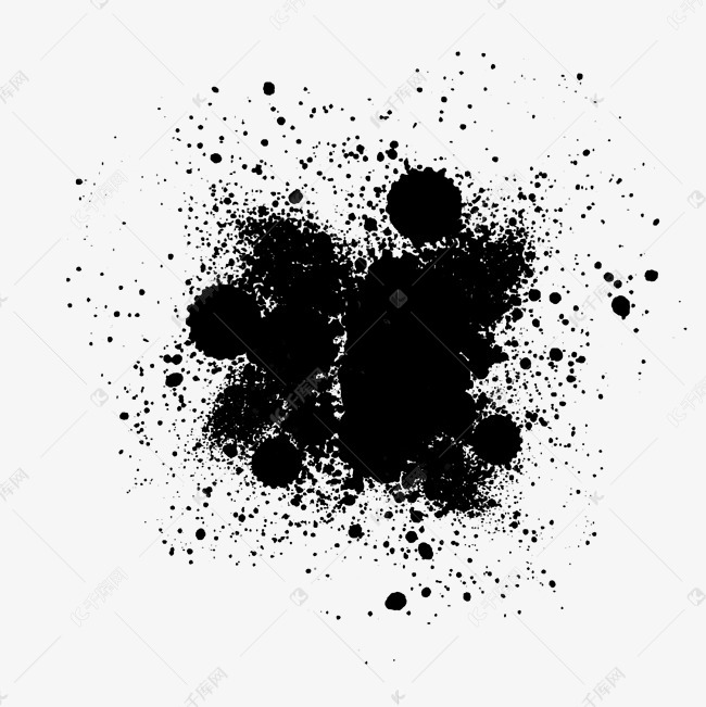 黑色喷溅中国风水墨墨迹