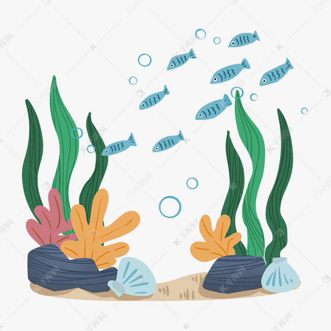 卡通海底世界png素材