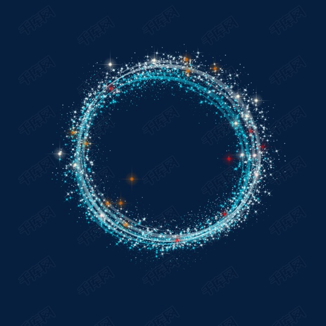 彩色发光圆环素材图片免费下载-千库网