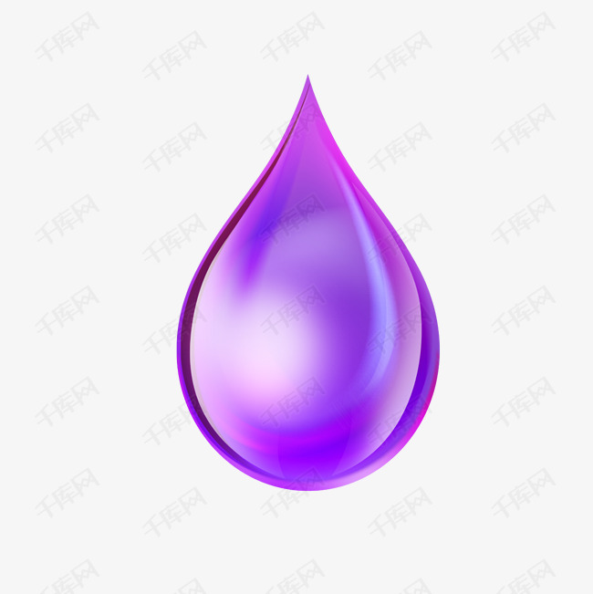 紫色清新水滴效果元素