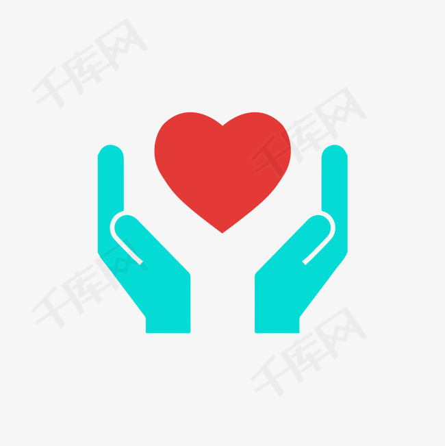 可爱彩色双手呵护矢量图