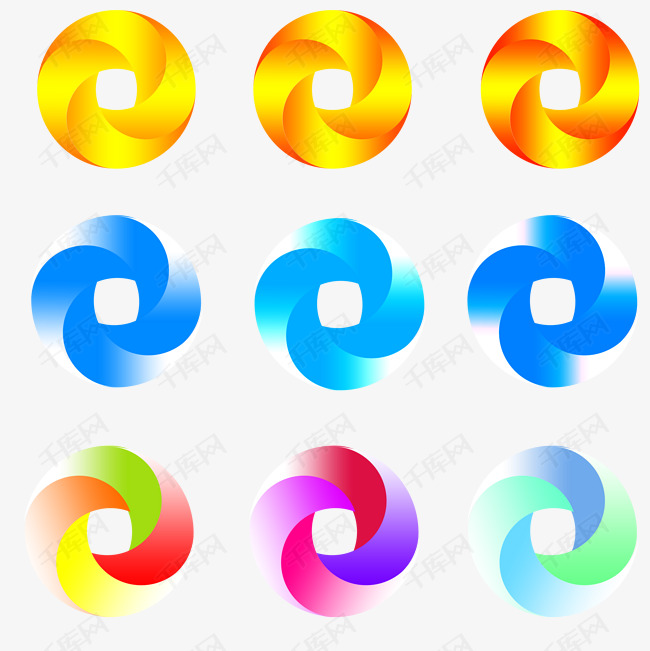 彩色旋转球矢量素材