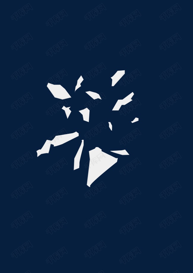 玻璃碎片溅飞效果矢量图