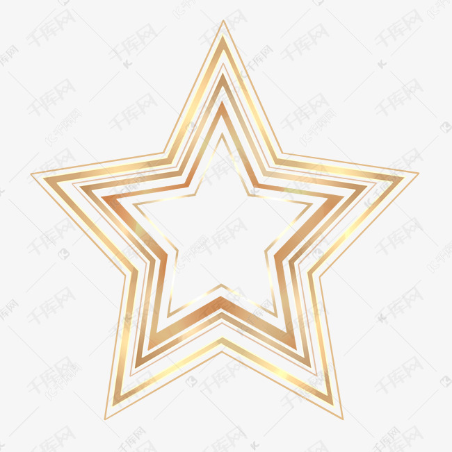 金色多重五角星
