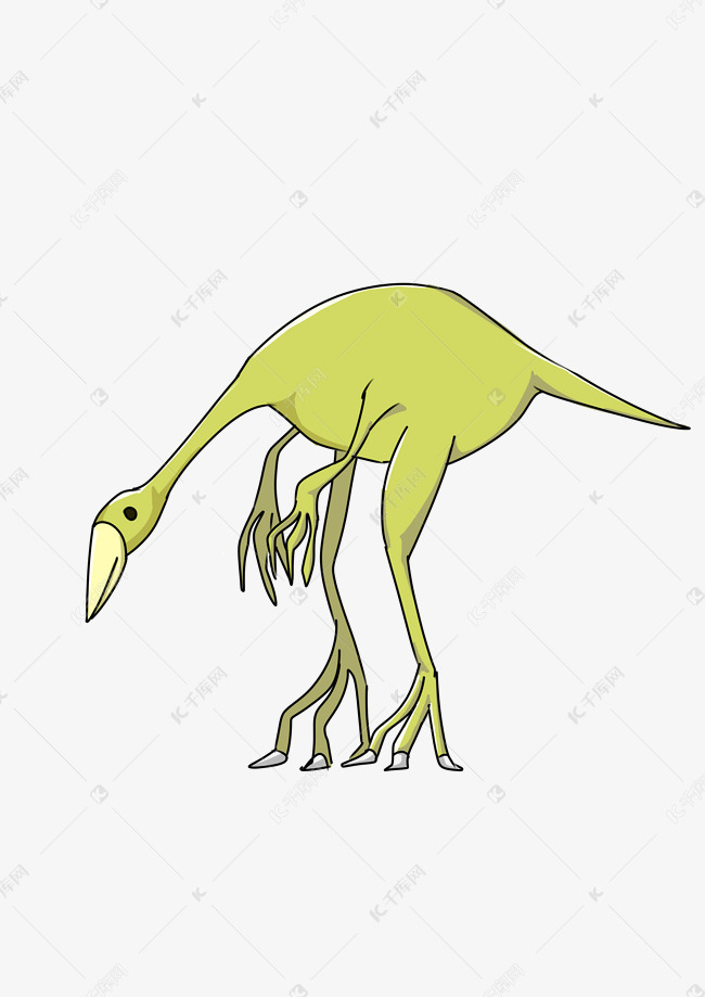 深黄色鸟嘴龙插画