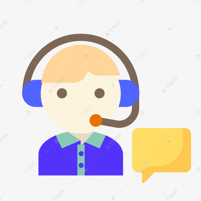 男女客服寻呼服务扁平插画矢量格式免扣png格式