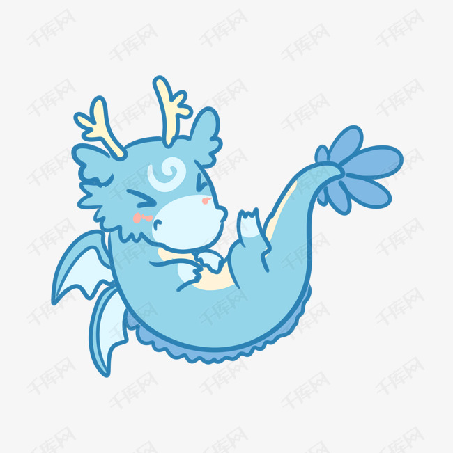 卡通可爱小蓝龙