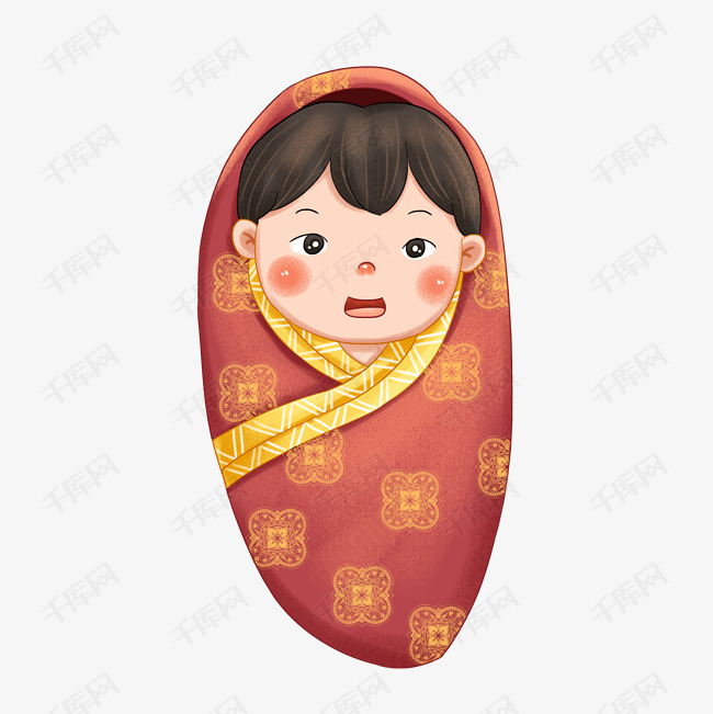 襁褓中欢笑的婴儿