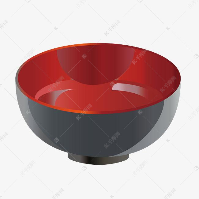塑料的红色饭碗插画