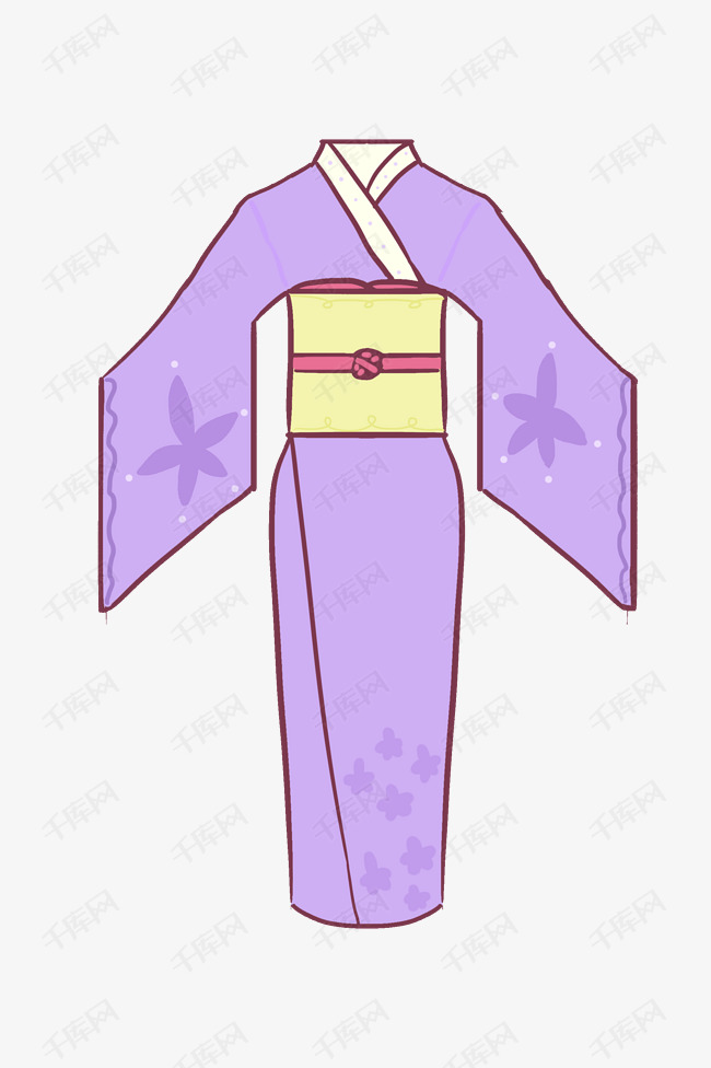 紫色日本和服