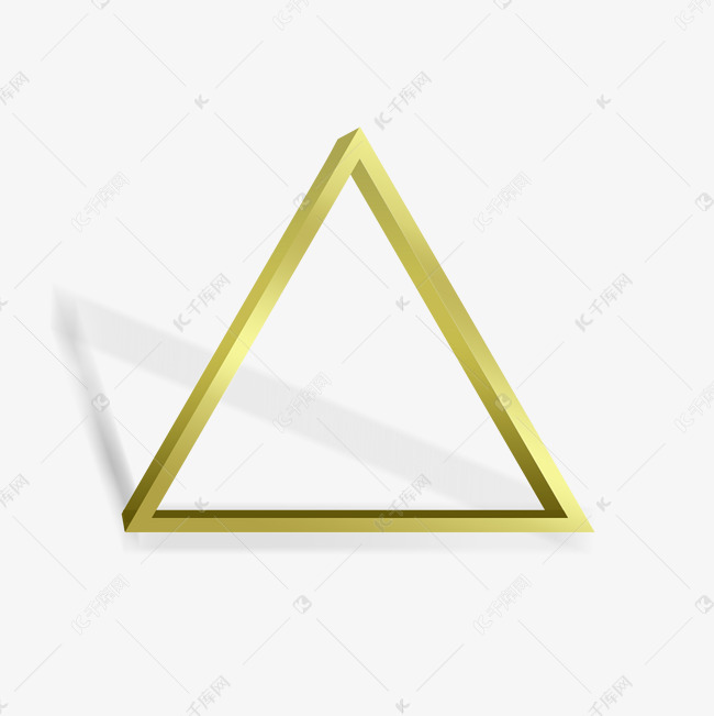 金色立体三角框架