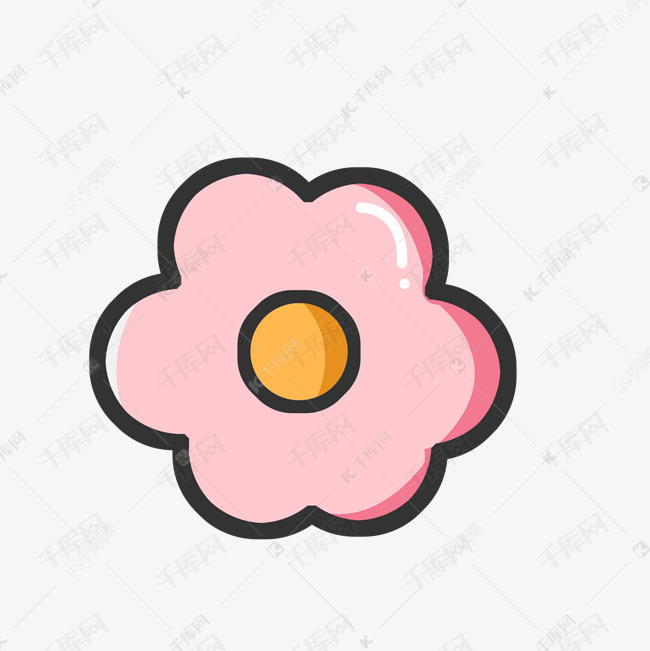 卡通小红花图标
