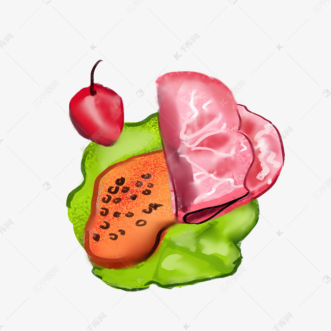 美味的好吃火腿插画