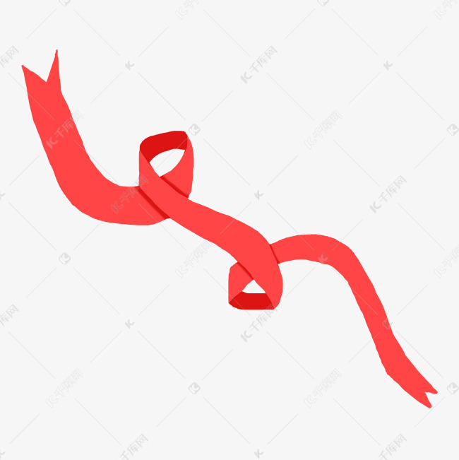 红色飘带卡通素材下载