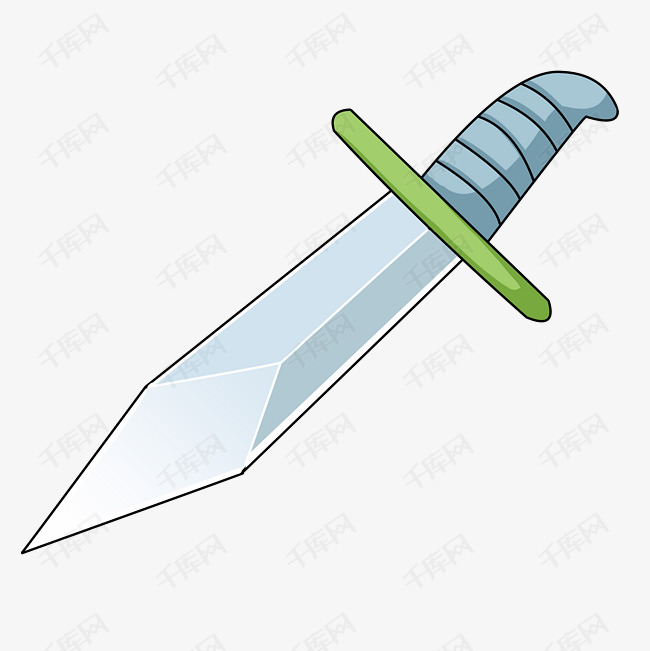 蓝色手柄的卡通短剑