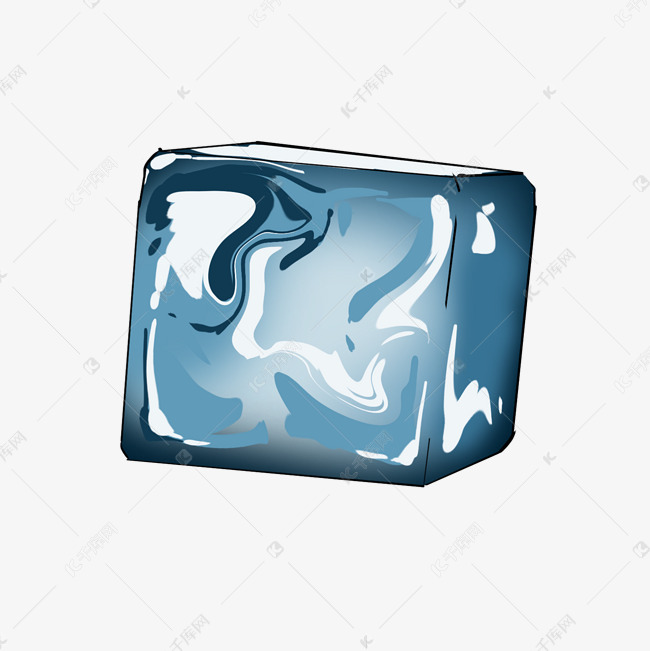 蓝色冰块结冰冷冰