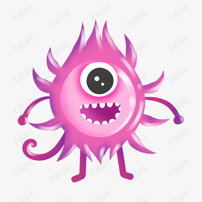 一只眼睛的细菌插画