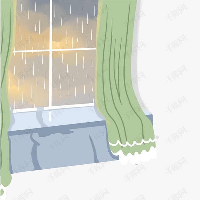 一个下雨天的窗台
