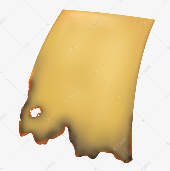 烧焦的纸张卡通插画