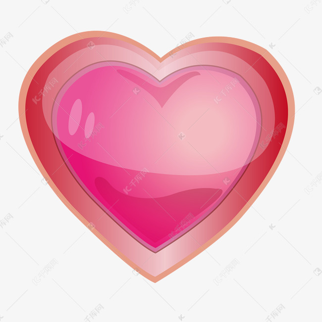 浪漫双桃心装饰插画