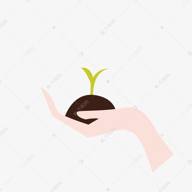 手捧着嫩芽