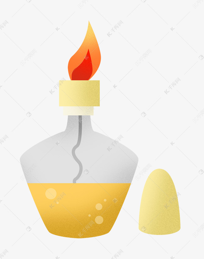 燃烧的酒精灯插画