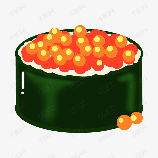 卡通日本鱼子酱插画