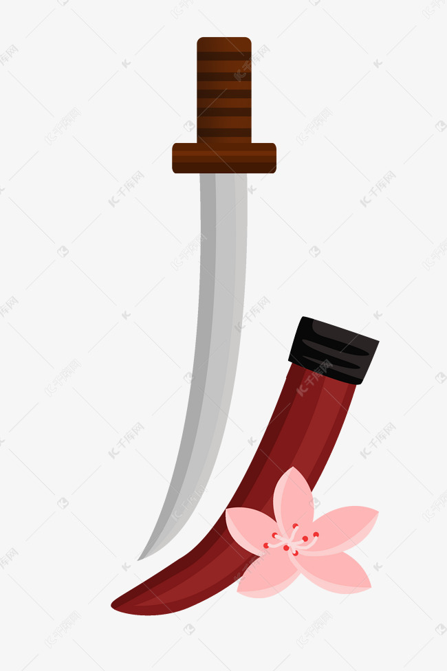 日本刺刀装饰插画