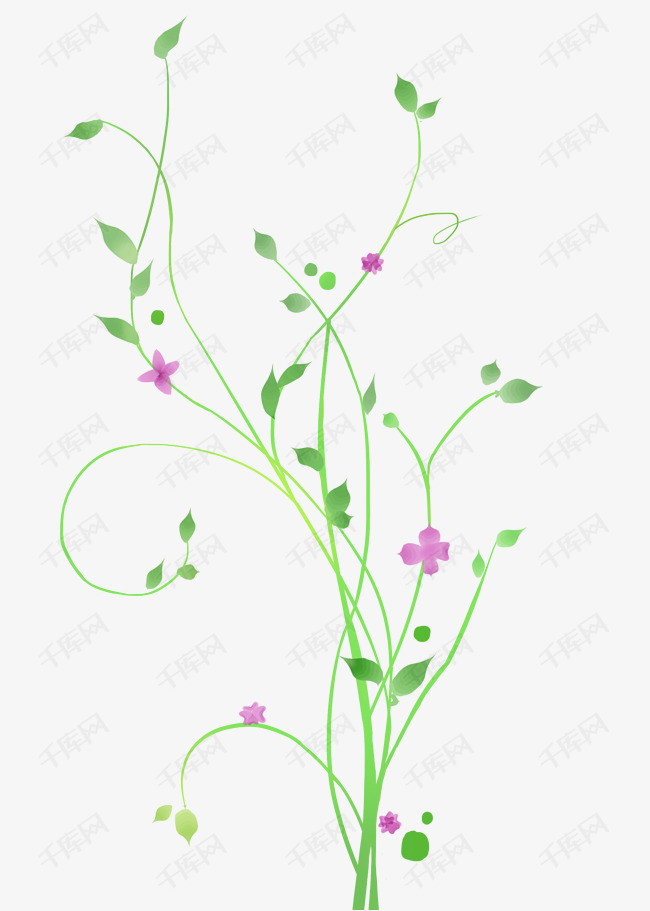 花藤壁纸背景墙插画
