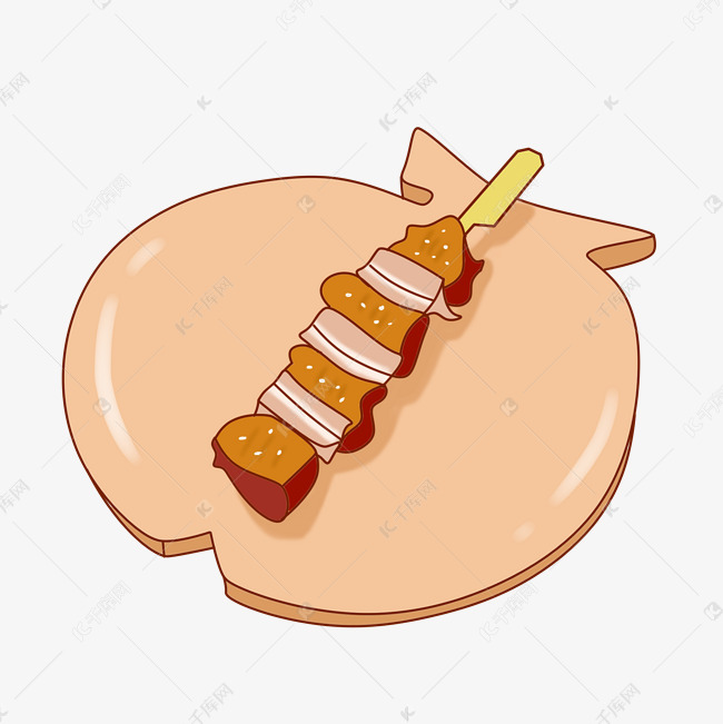 烧烤牛肉装饰插画