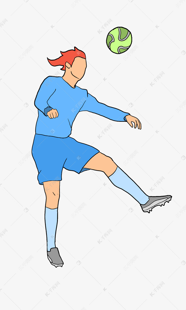 足球飞扬卡通插画