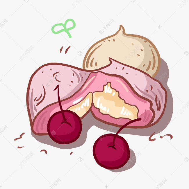 粉色的糯米糍插画