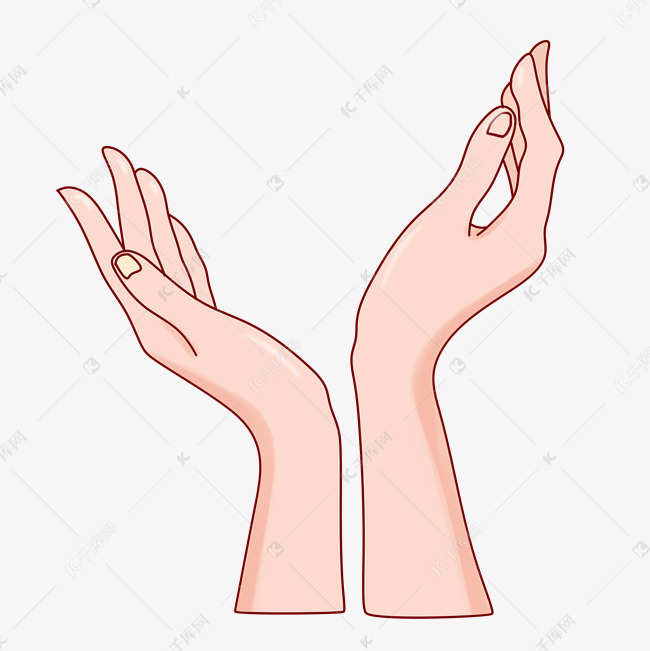一双纤纤玉手插画素材图片免费下载-千库网