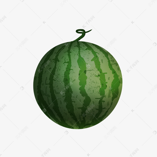 一个圆圆的手绘西瓜