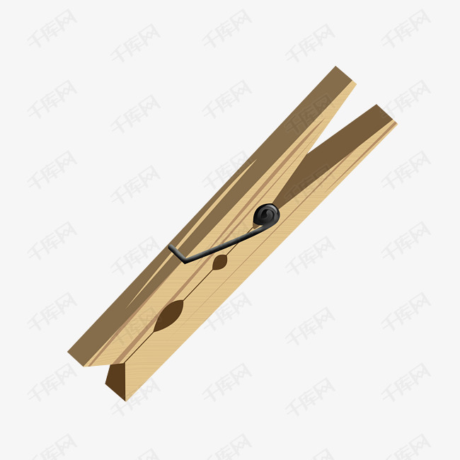 木头夹子装饰插画