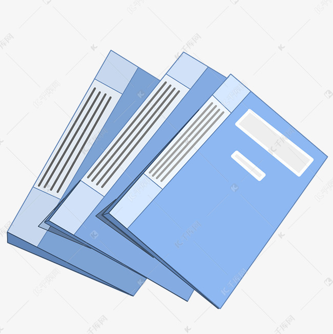 卡通蓝色办公文件夹插图素材图片免费下载-千库网