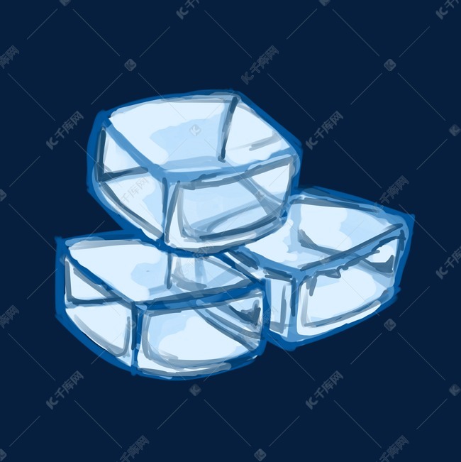 冰块结冰卡通插画