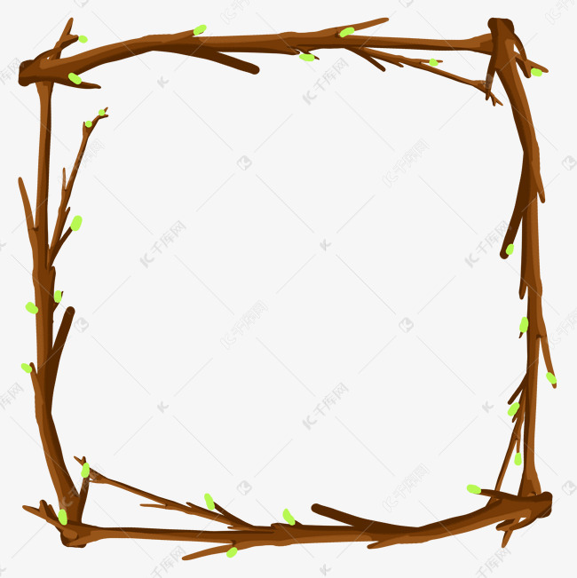 树枝边框卡通插画