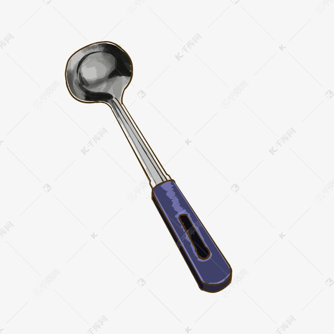 炒菜勺子卡通插画