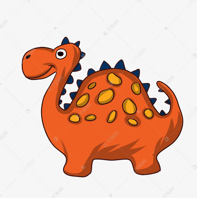 大肚子的棕色恐龙插画