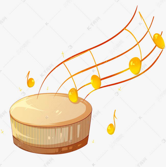 音乐鼓声卡通插画