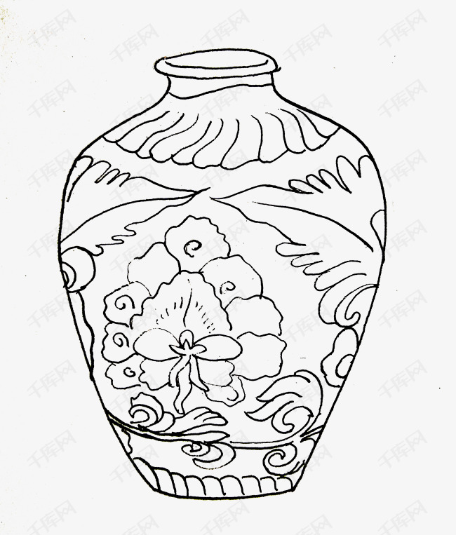 陶艺瓶子手绘图案图片
