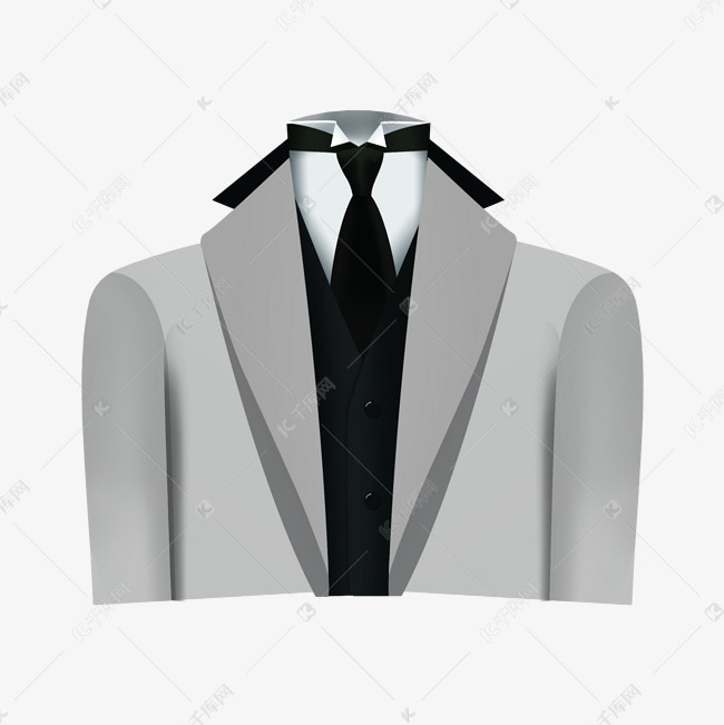 免扣卡通西装灰色素材图片免费下载 高清装饰图案psd 千库网 图片编号1651
