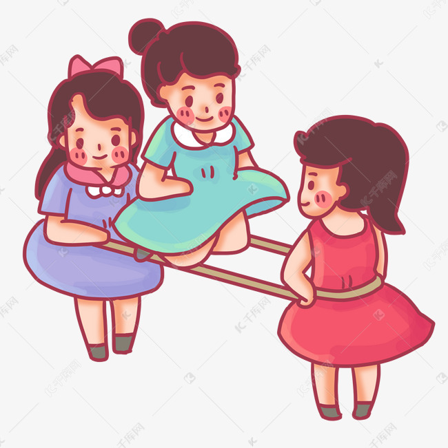 女生们玩跳绳游戏
