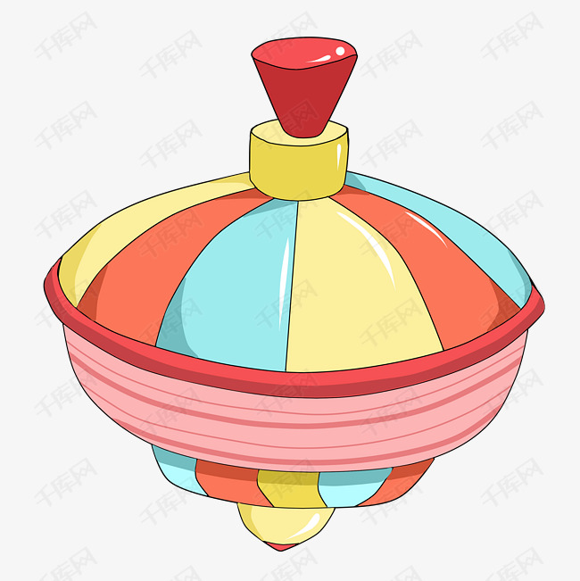 彩色卡通陀螺插画